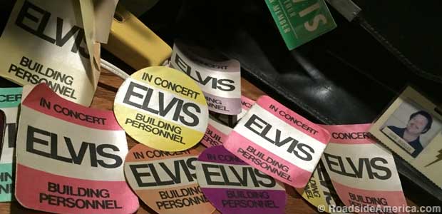 Backstage badges from The King's final concert tour.