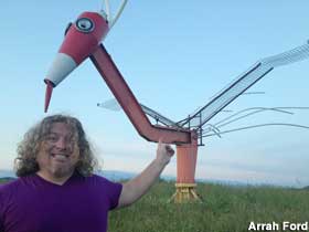 Giant bird sculpture.