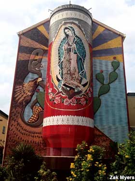 Virgin Mary Candle Mosaic.