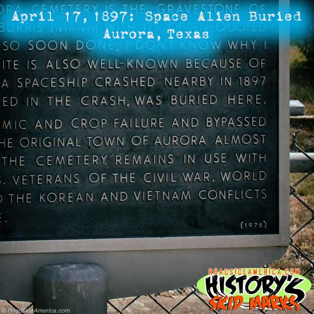 History's Skid Marks: Space Alien Buried.