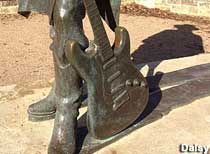 Stevie Ray Vaughan statue.