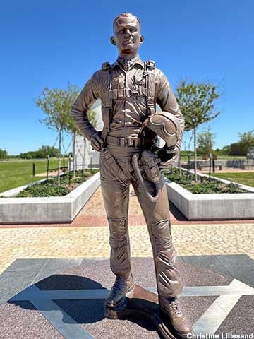 Buzz Aldrin statue.