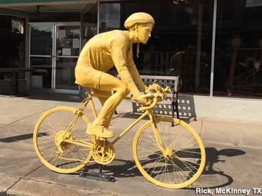 Yellow cyclist.