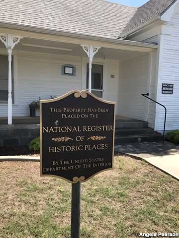 National Register of Historic Places sign.