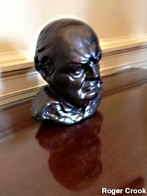 Winston Churchill bust.
