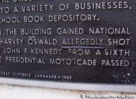 Dealey Plaza plaque.