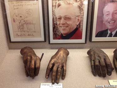 Charles M. Schulz hand molds.