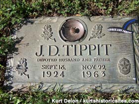 Grave of slain police officer J. D. Tippit.