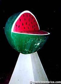 Dilley's watermelon statue.