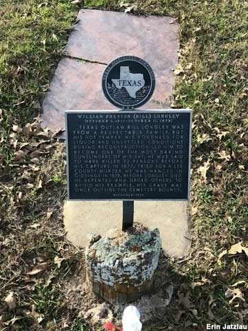 Historical marker for Murderous Bill Longley.