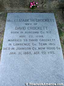 Elizabeth Crockett grave marker.