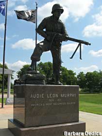Audie Murphy statue.