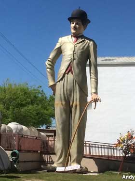 Charlie Chaplin statue.