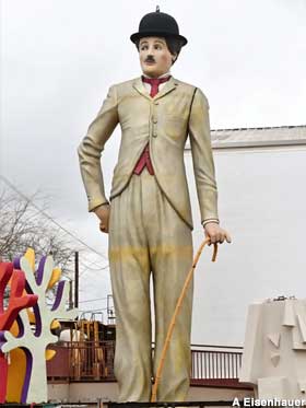 Charlie Chaplin statue.