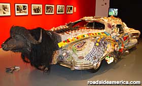 An art car on display at the Art Car Museum.