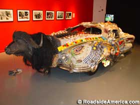 Art car on display.