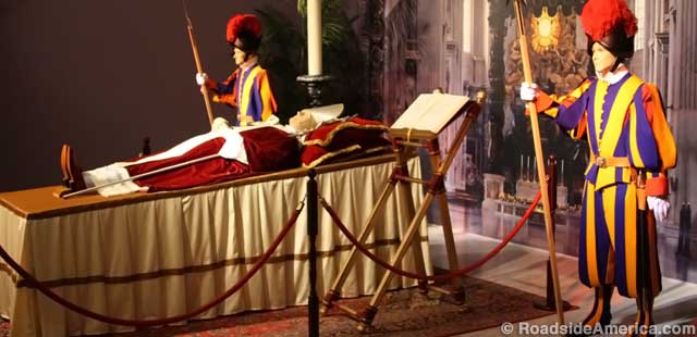 Pope funeral scene.