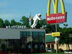 Astronaut atop McDonald's.