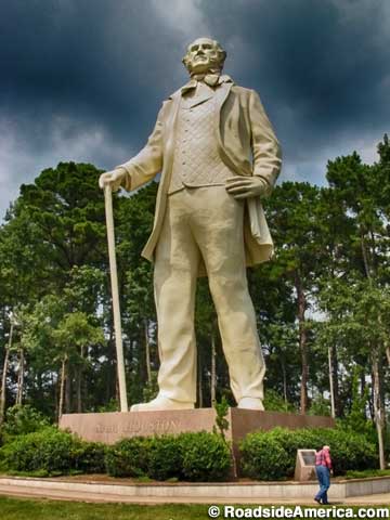 67-ft. tall Sam Houston statue on 10-ft. high base.