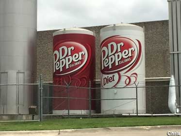 Dr Pepper can storage tanks.
