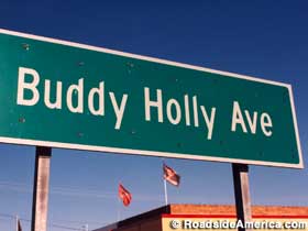 Buddy Holly Avenue sign.