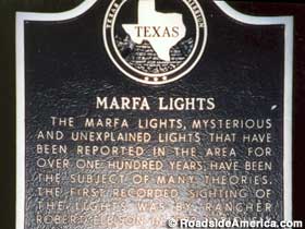 Marfa Lights marker.