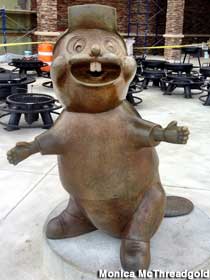 Beaver statue.