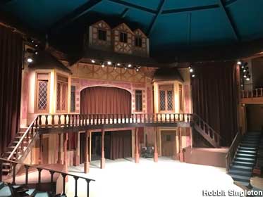 Stage in the Globe Theater replica.