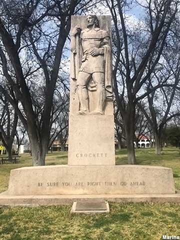 Crockett monument.