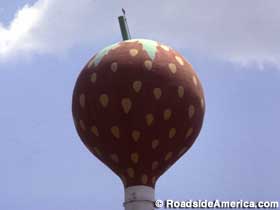 Strawberry water tower.