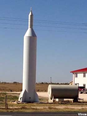 Missile water tower.
