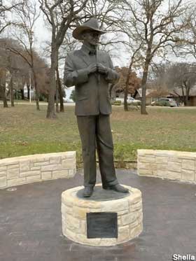 JR Ewing statue.