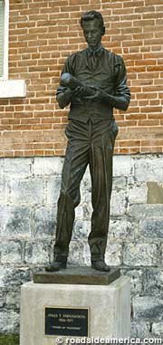 Philo Farnsworth, Father of Television, is honored outside the courthouse in Beaver, Utah.