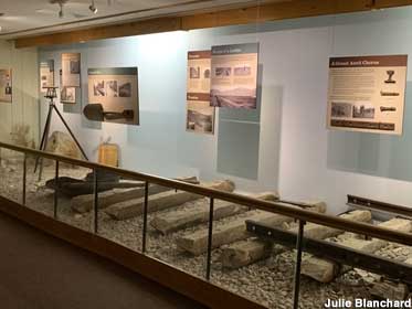 Visitor Center display of tracks and tools.