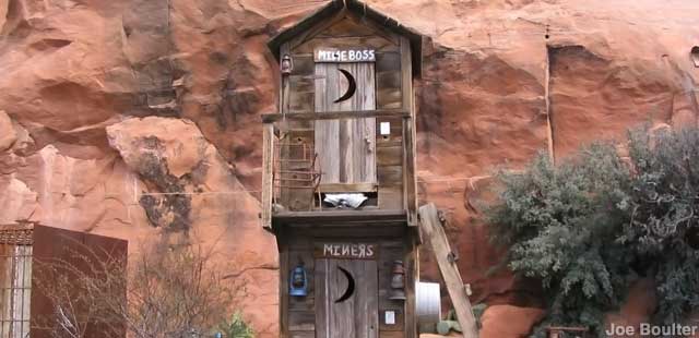 2-story novelty outhouse, Hole N' the Rock, Moab, UT.