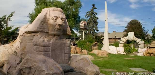 Joseph Smith sphinx in Gilgal Garden.