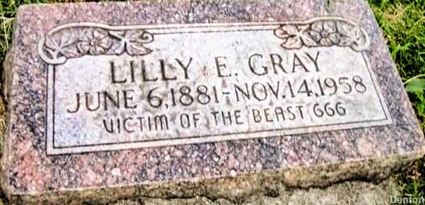 Lilly Gray's unusual grave epitaph.