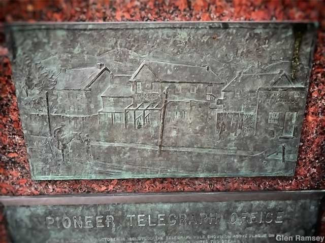 Pioneer Telegraph Office plaque.