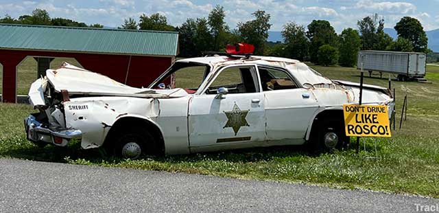 Smashed sheriff's car.