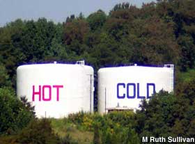 Hot and Cold Water Towers.