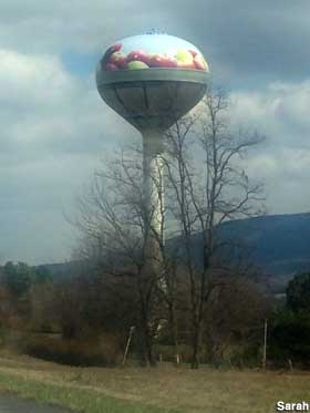 Apple basket water tower.