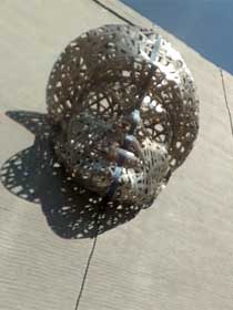 Metal policeman's head.