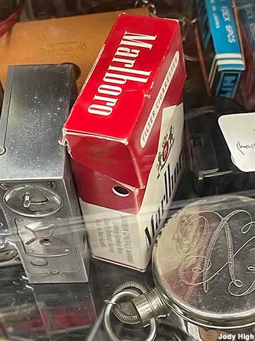 Cigarette pack spy camera.