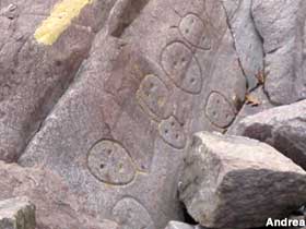 Petroglyphs.