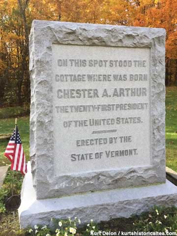 Chester A. Arthur birthplace monument.