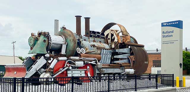 Steampunk Locomotive Built of Junk.
