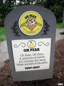 Oh Pear ice cream flavor tombstone.