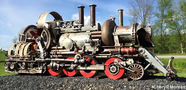 Junk art locomotive.