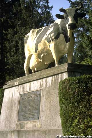 Carnation champion cow statue.
