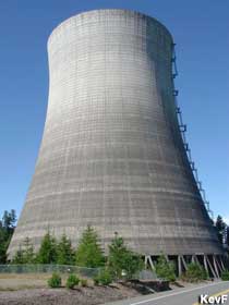Cooling tower at abandoned power plant.